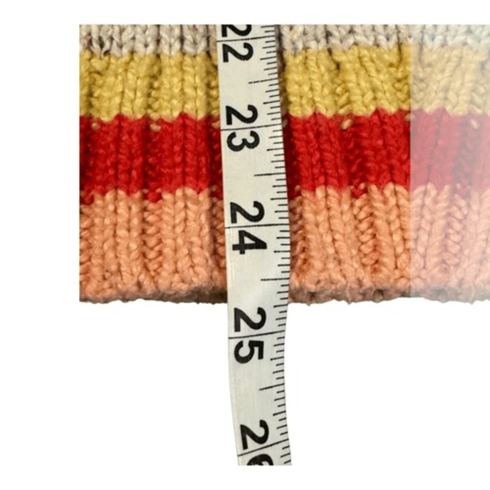 Loft Outlet Womens XS Striped Flecked Knit Crew Neck Sweater Cream Peach‎ Red - Picture 7 of 7